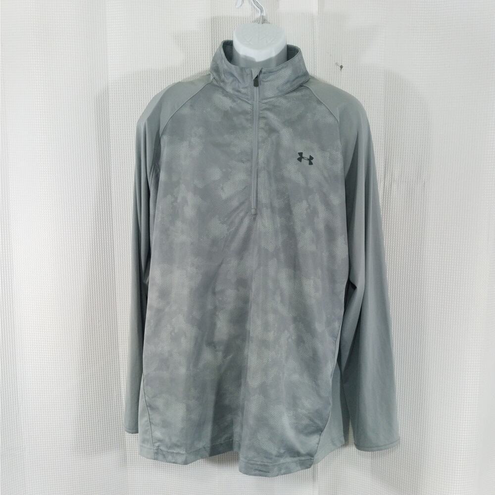 NWT! UNDER ARMOUR! MOTTLED GRAY ALL SEASON GEAR, DRY & LIGHT GOLF SHIRT! SZ 2XL - Picture 2 of 11
